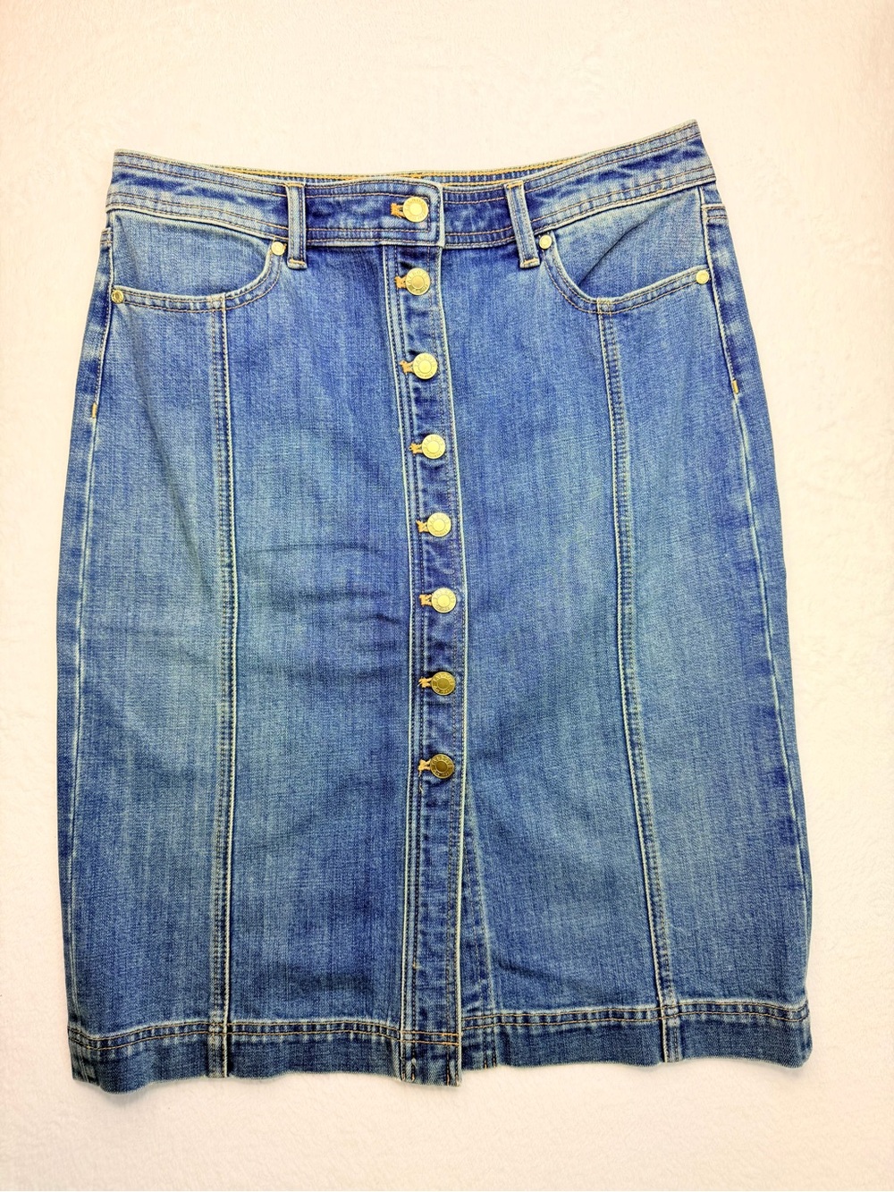 Talbots Classic Blue Denim Button-Front Skirt - Women's size 6